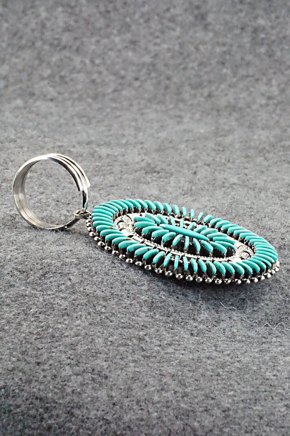 Turquoise & Sterling Silver Pendant - Edmund Cooeyate