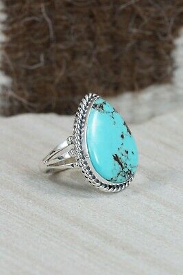 Navajo Turquoise and Sterling Silver Ring - Tom Dinetso - Size 7.5