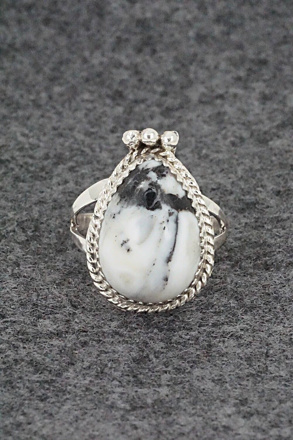 White Buffalo & Sterling Silver Ring - Robert Martinez - Size 7.5