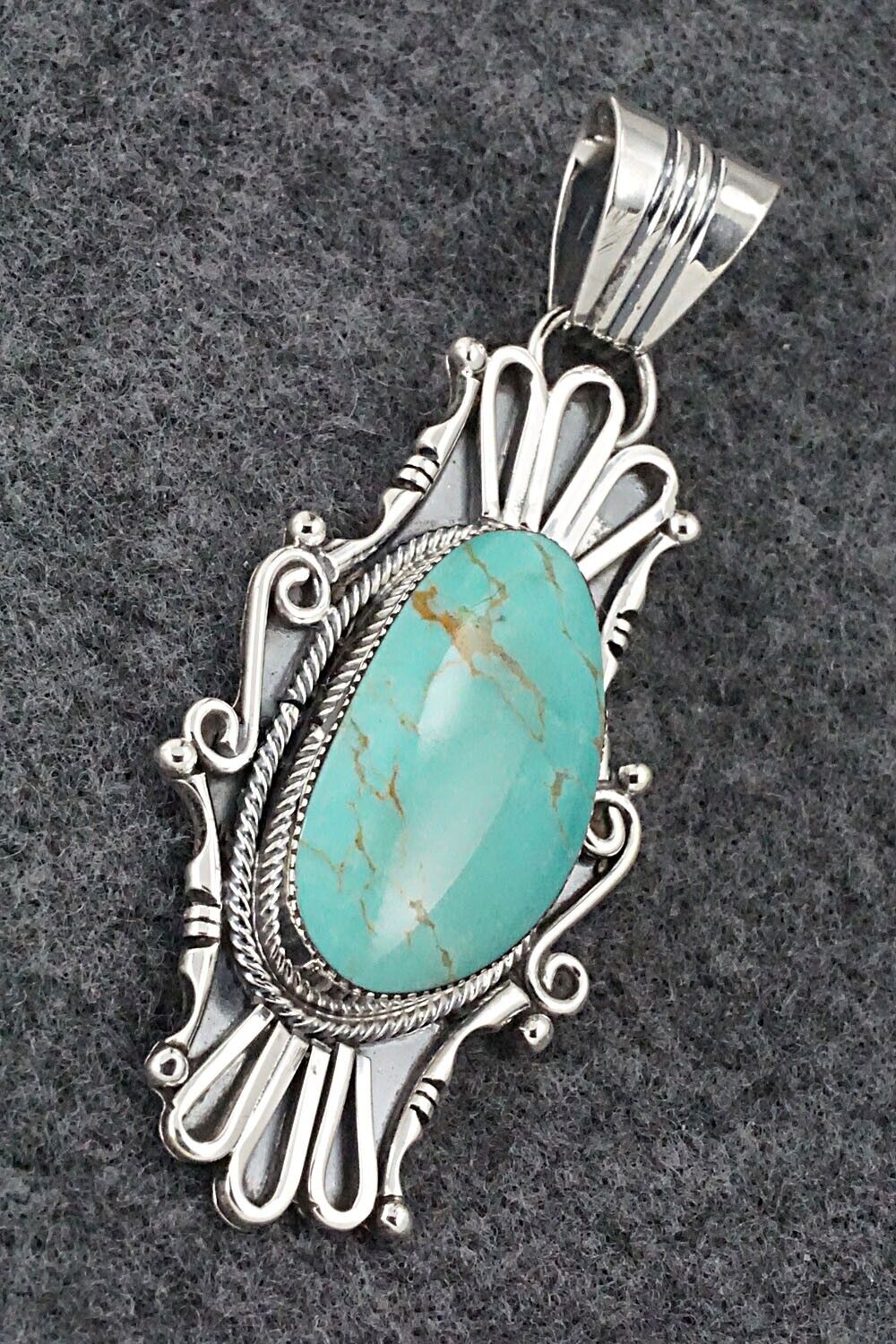 Turquoise & Sterling Silver Pendant - Sheena Jack