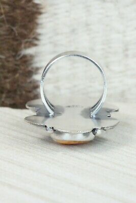 Spiny Oyster & Sterling Silver Ring - Jeff James - Size 7.5