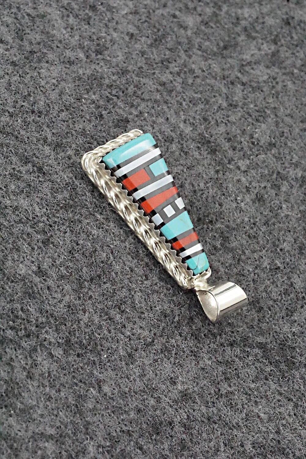 Multi Stone & Sterling Silver Pendant - Victor Martza