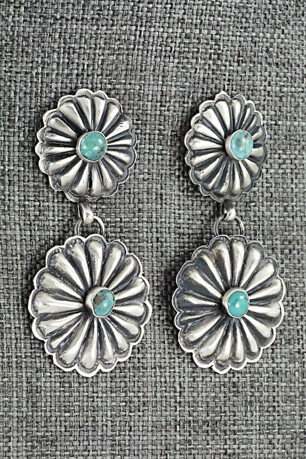 Turquoise and Sterling Silver Earrings - Eugene Charley