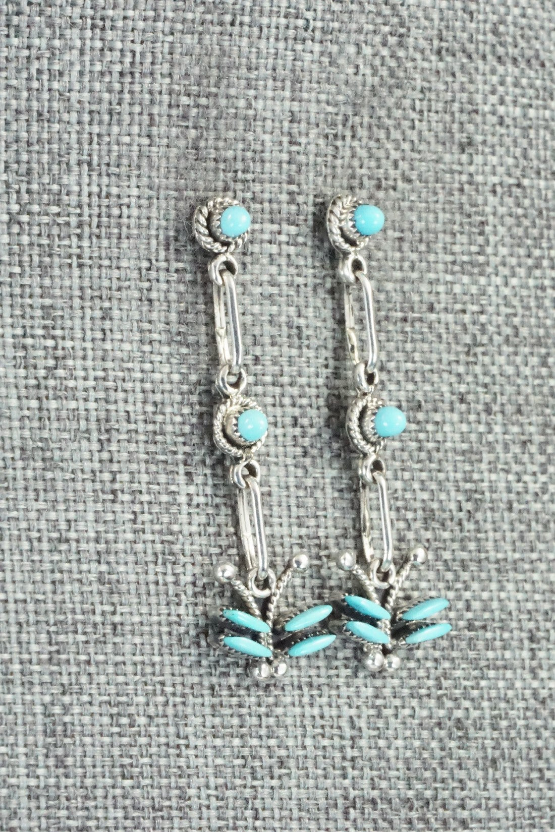 Turquoise & Sterling Silver Earrings - Mildred Ukestine