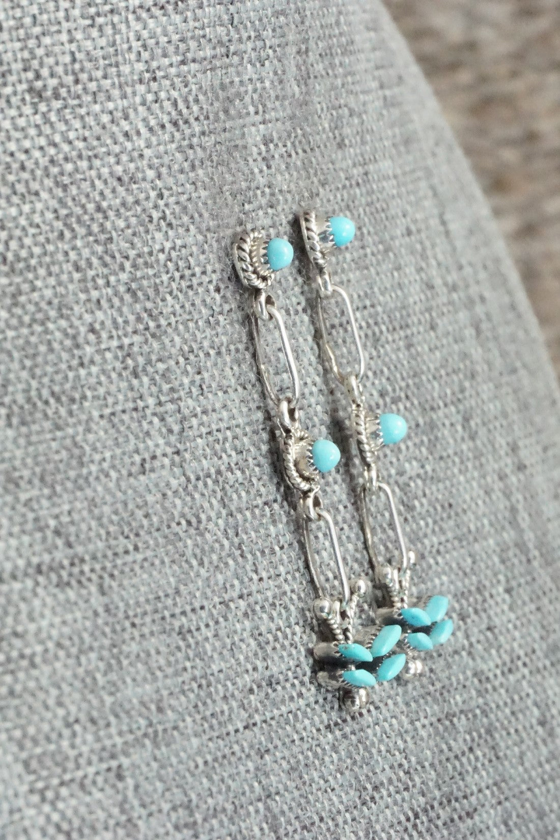 Turquoise & Sterling Silver Earrings - Mildred Ukestine