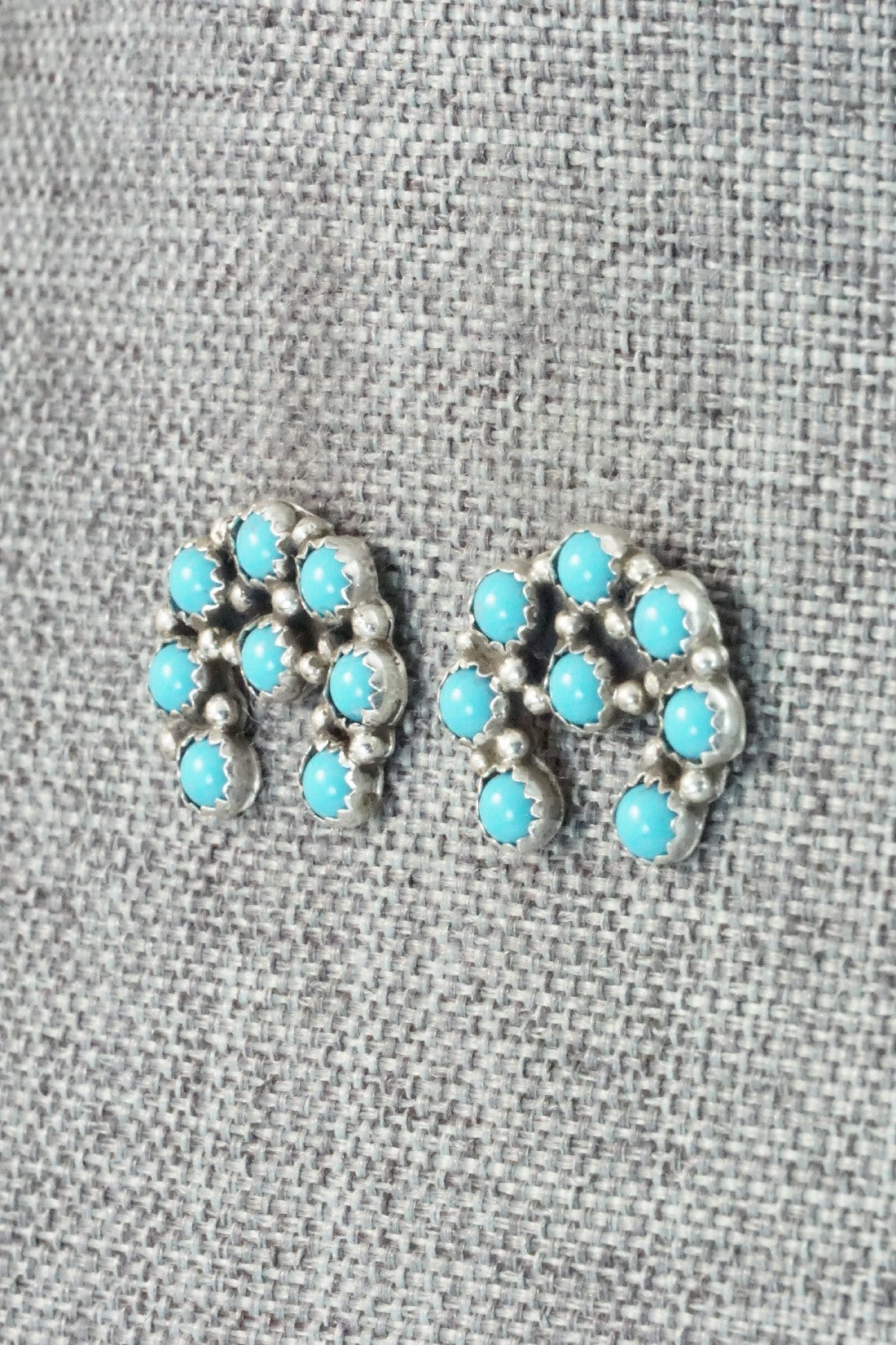 Turquoise & Sterling Silver Earrings - Chester Charley