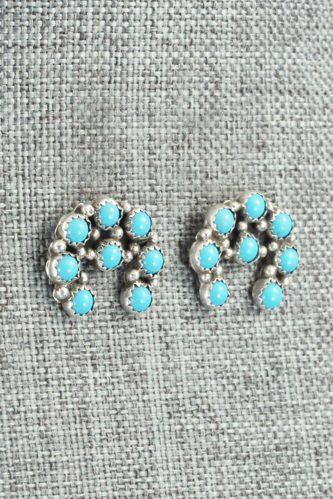 Turquoise & Sterling Silver Earrings - Chester Charley