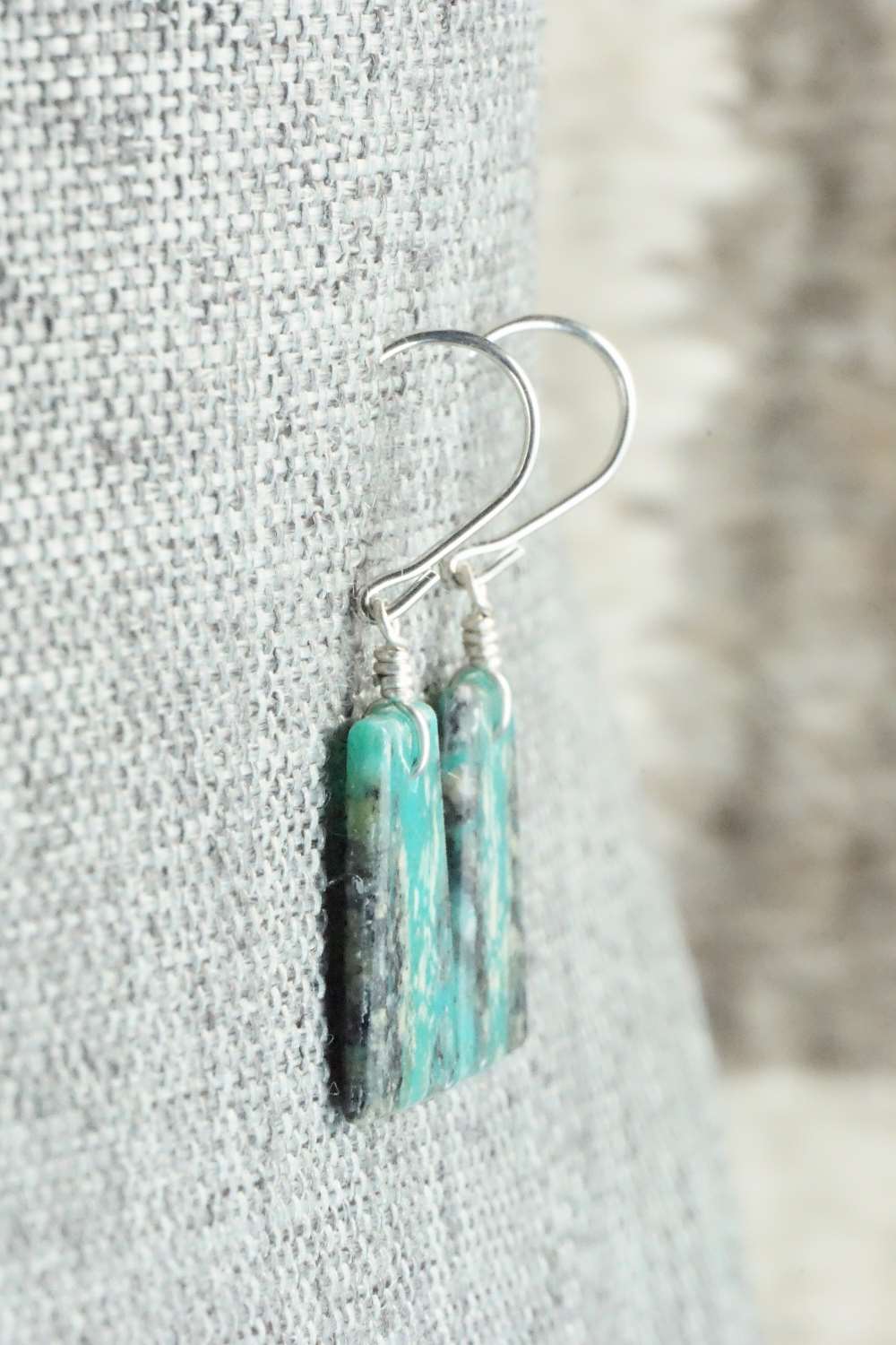 Turquoise & Sterling Silver Earrings - Lester Abeyta