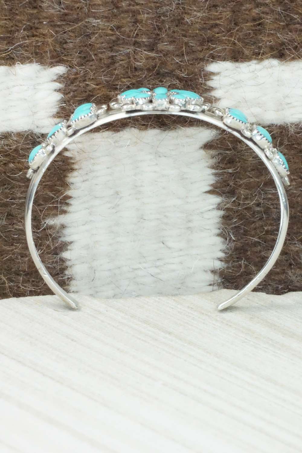 Turquoise & Sterling Silver Bracelet - Lorraine Waatsa