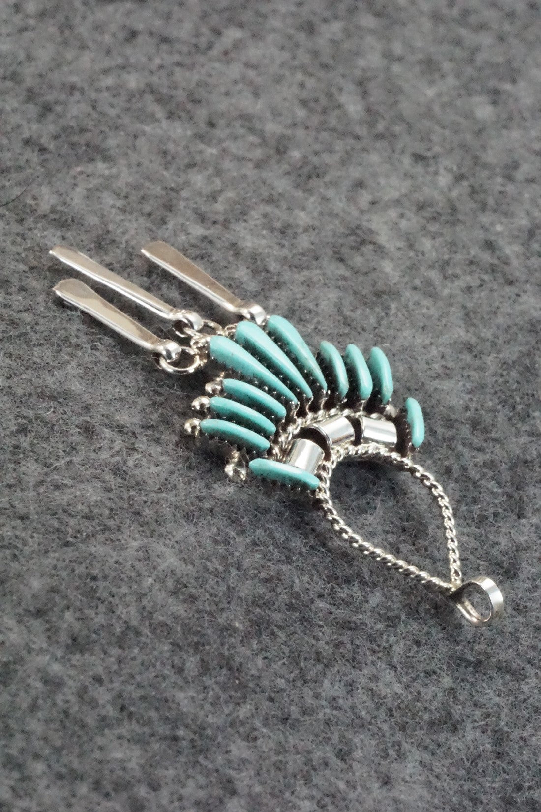 Turquoise & Sterling Silver Pendant - Edmund Cooeyate