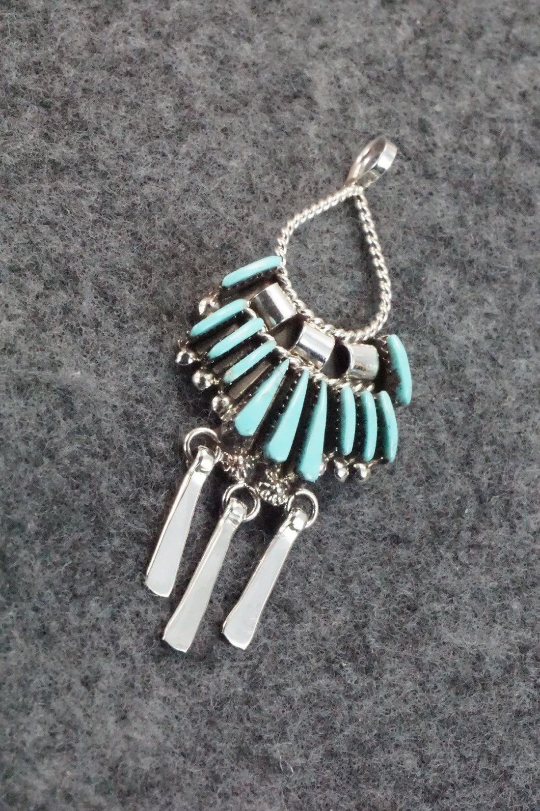 Turquoise & Sterling Silver Pendant - Edmund Cooeyate