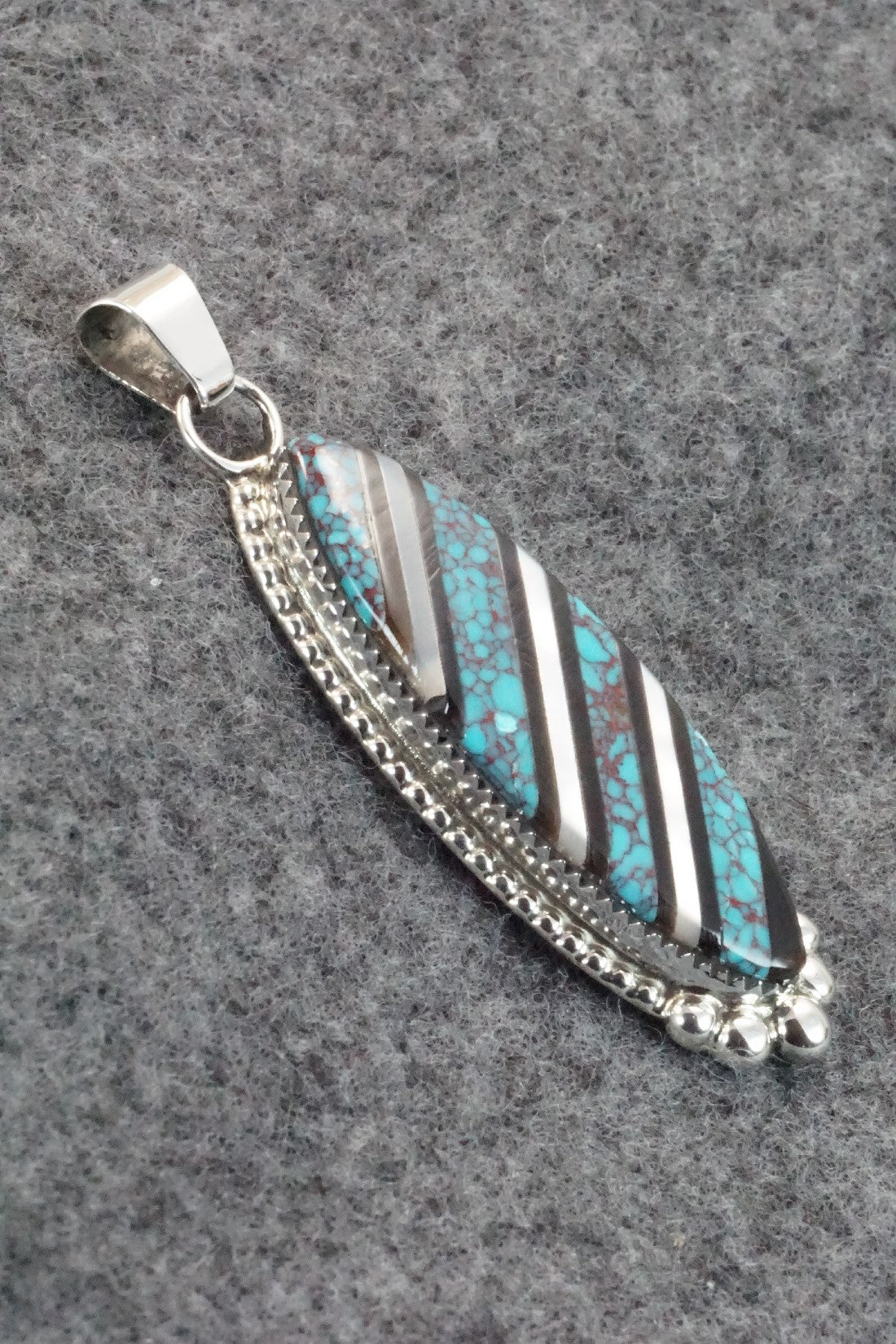 Multi Stone & Sterling Silver Inlay Pendant - Wayne Haloo