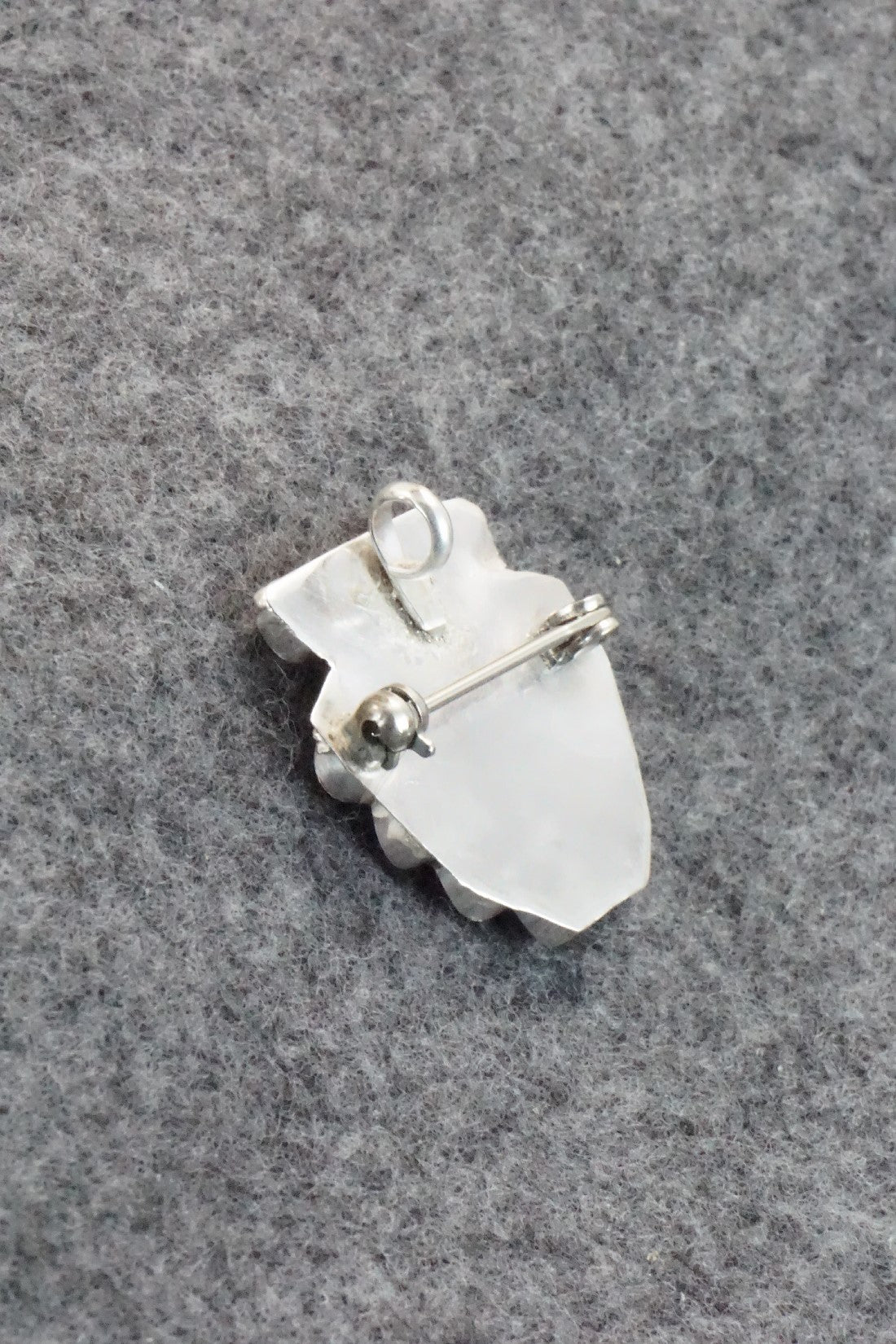 Multi Stone & Sterling Silver Inlay Pendant / Pin - Alva Nastacio