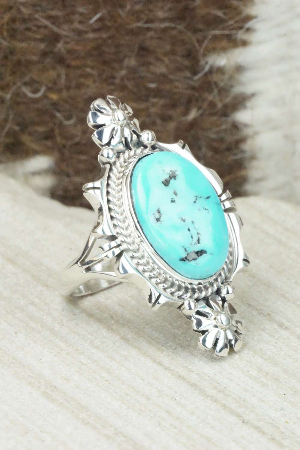 Turquoise & Sterling Silver Ring - Daniel Benally - Size 6.75