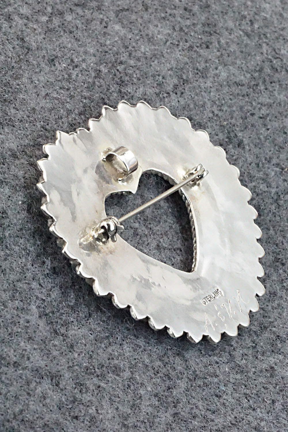 Turquoise & Sterling Silver Pendant/Pin - Amelio & Veronica Nastacio