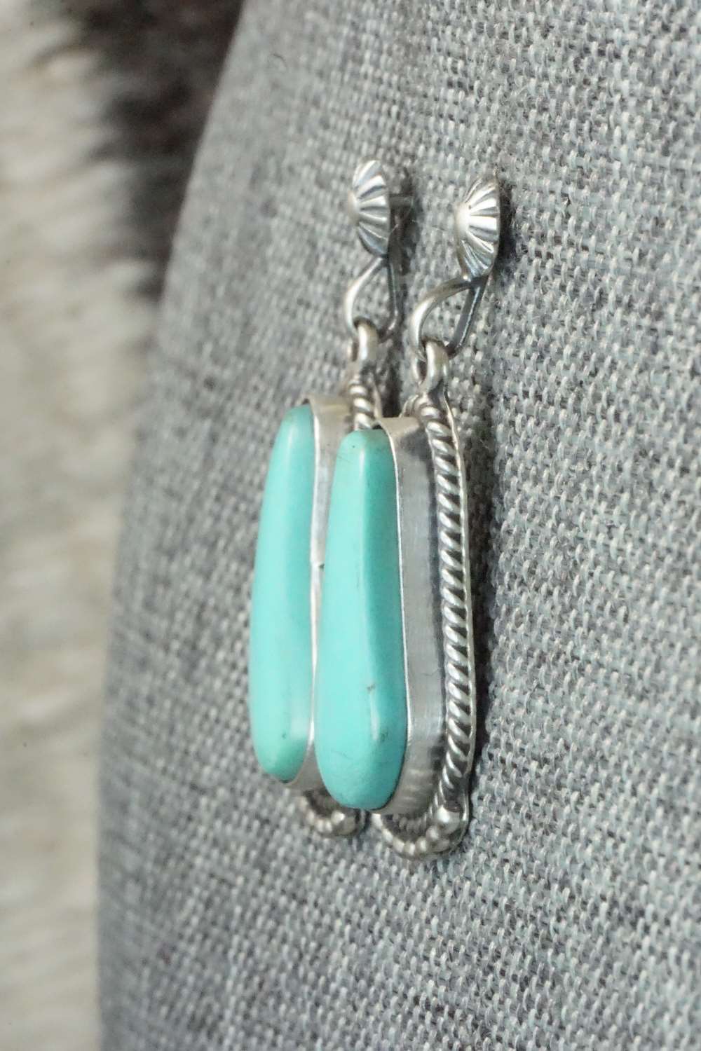 Turquoise & Sterling Silver Earrings - Verley Betone