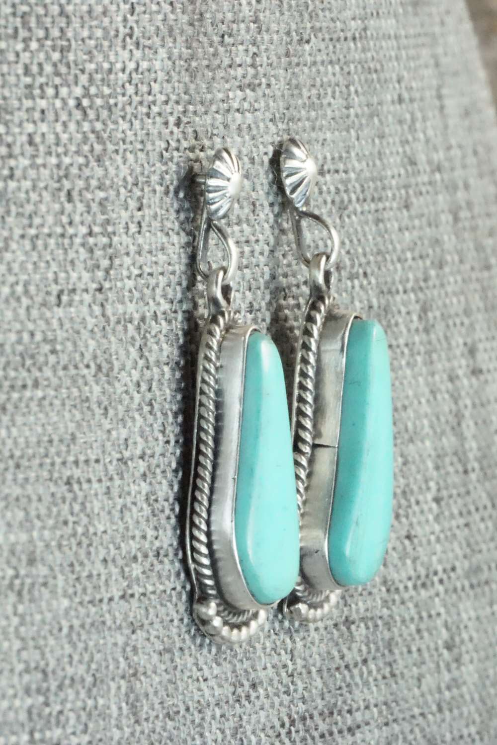 Turquoise & Sterling Silver Earrings - Verley Betone