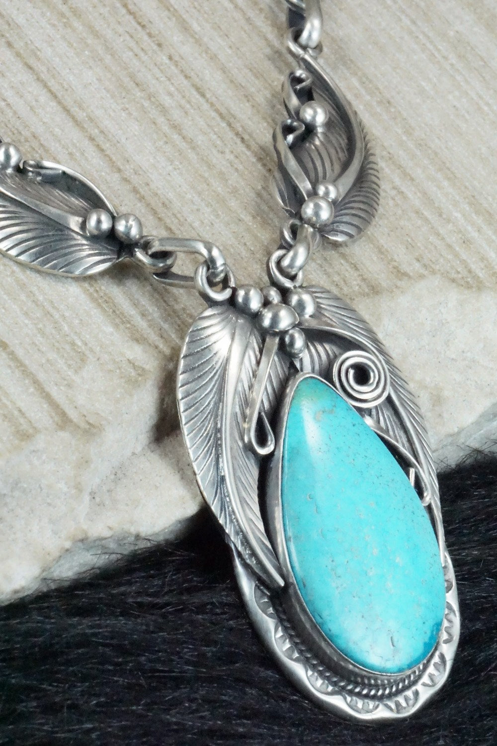 Turquoise & Sterling Silver Necklace - Davey Morgan