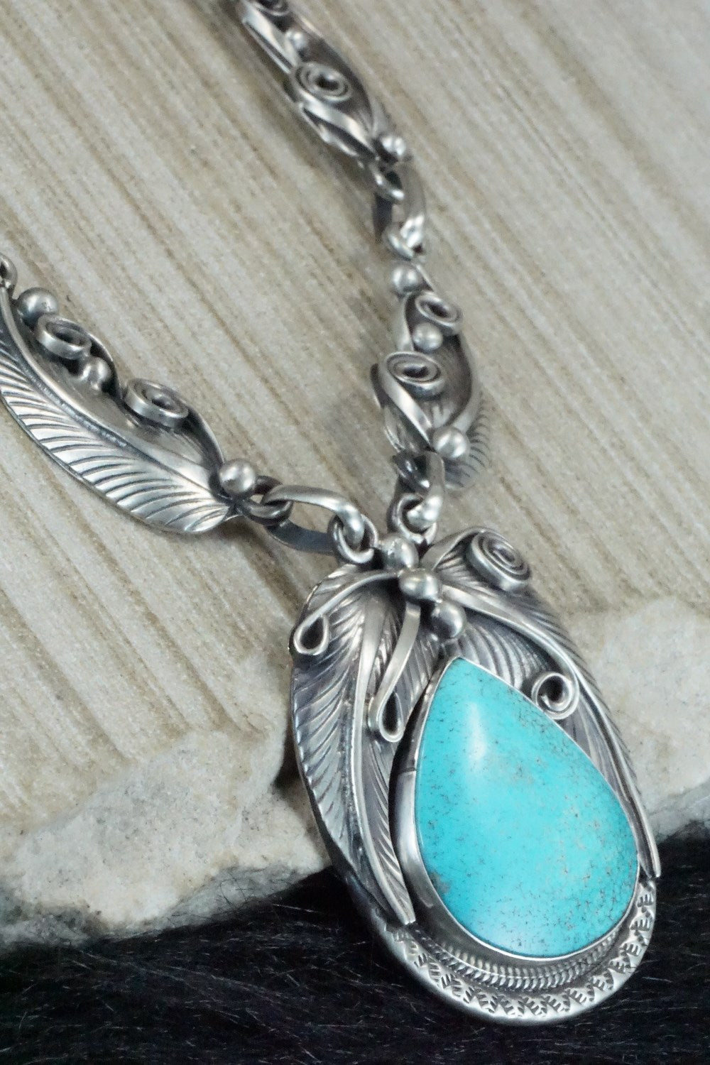 Turquoise & Sterling Silver Necklace - Davey Morgan