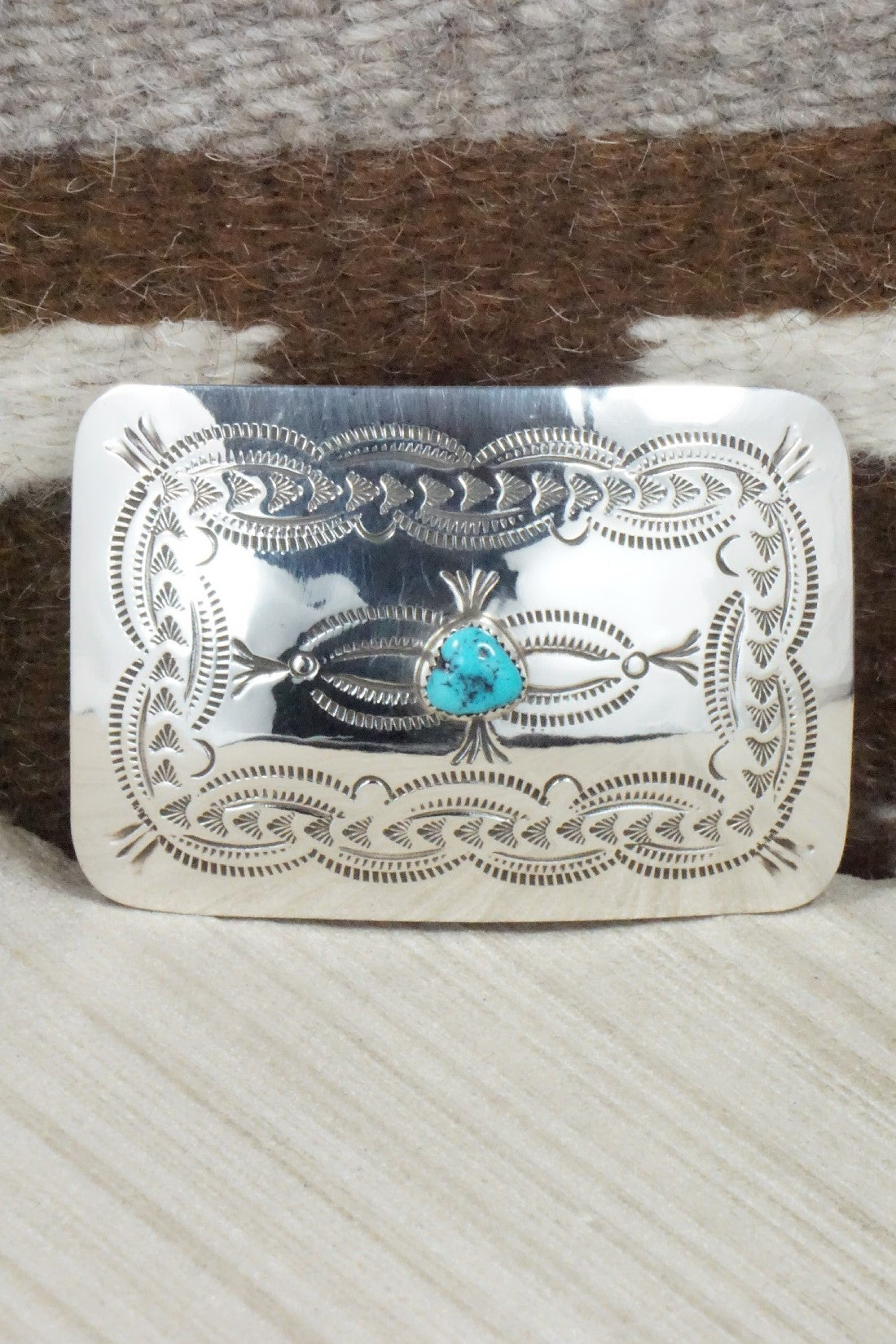 Turquoise & Sterling Silver Belt Buckle - Jolene Begay