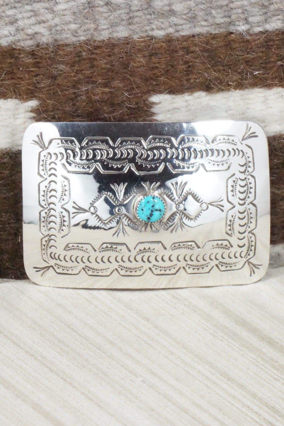 Turquoise & Sterling Silver Belt Buckle - Jolene Begay