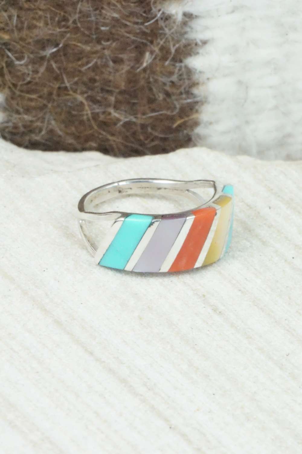 Multi Stone and Sterling Silver Ring - Fabian Sheyka - Size 5.5
