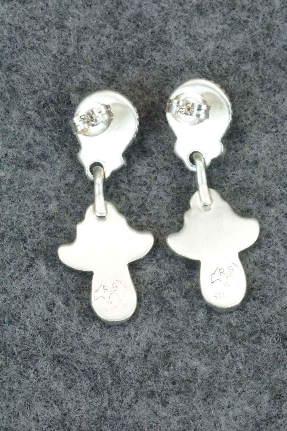 Spiny Oyster & Sterling Silver Earrings - Adelarae Yazzie
