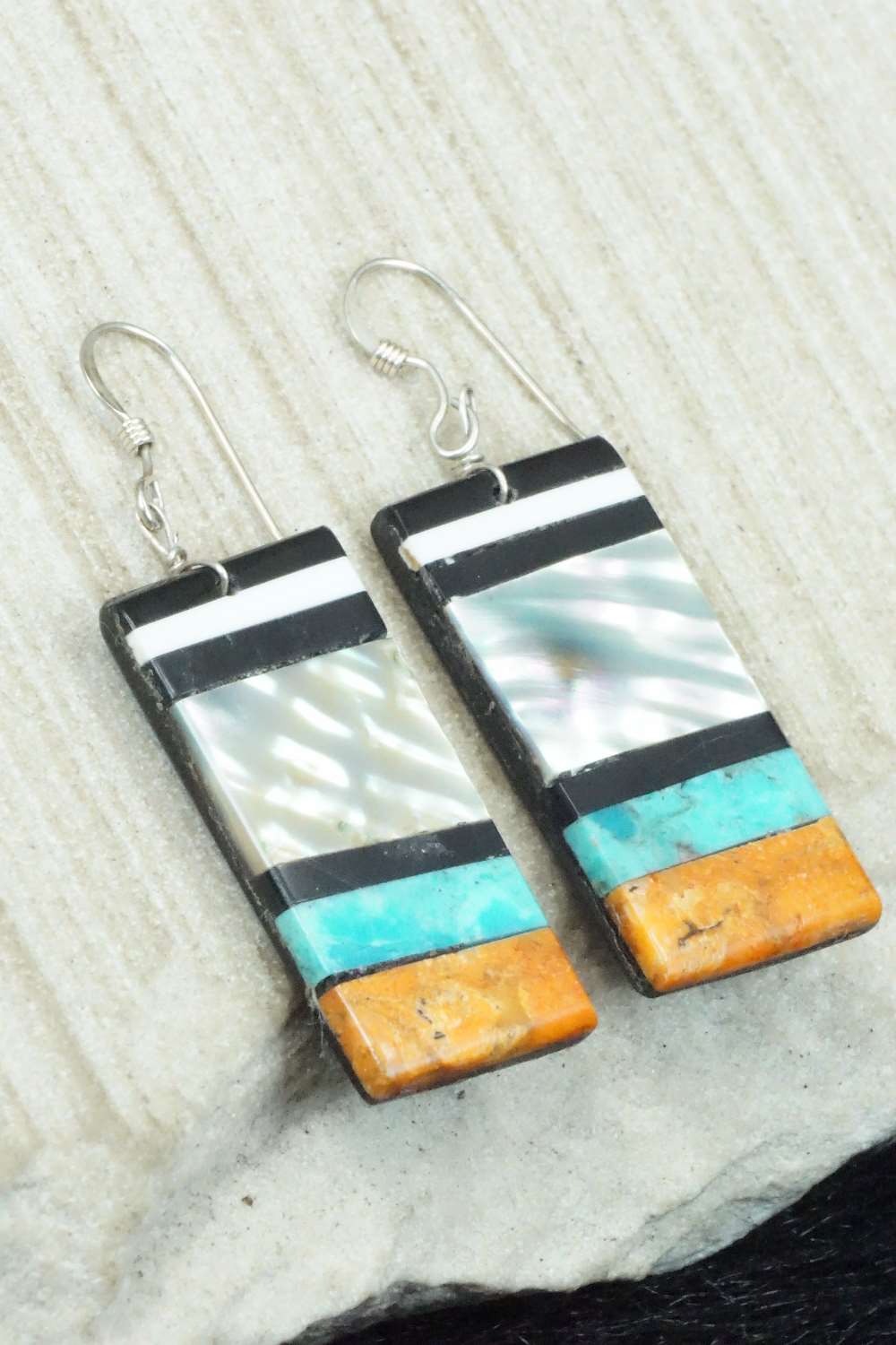 Multi Stone & Sterling Silver Earrings - Torevia Crespin