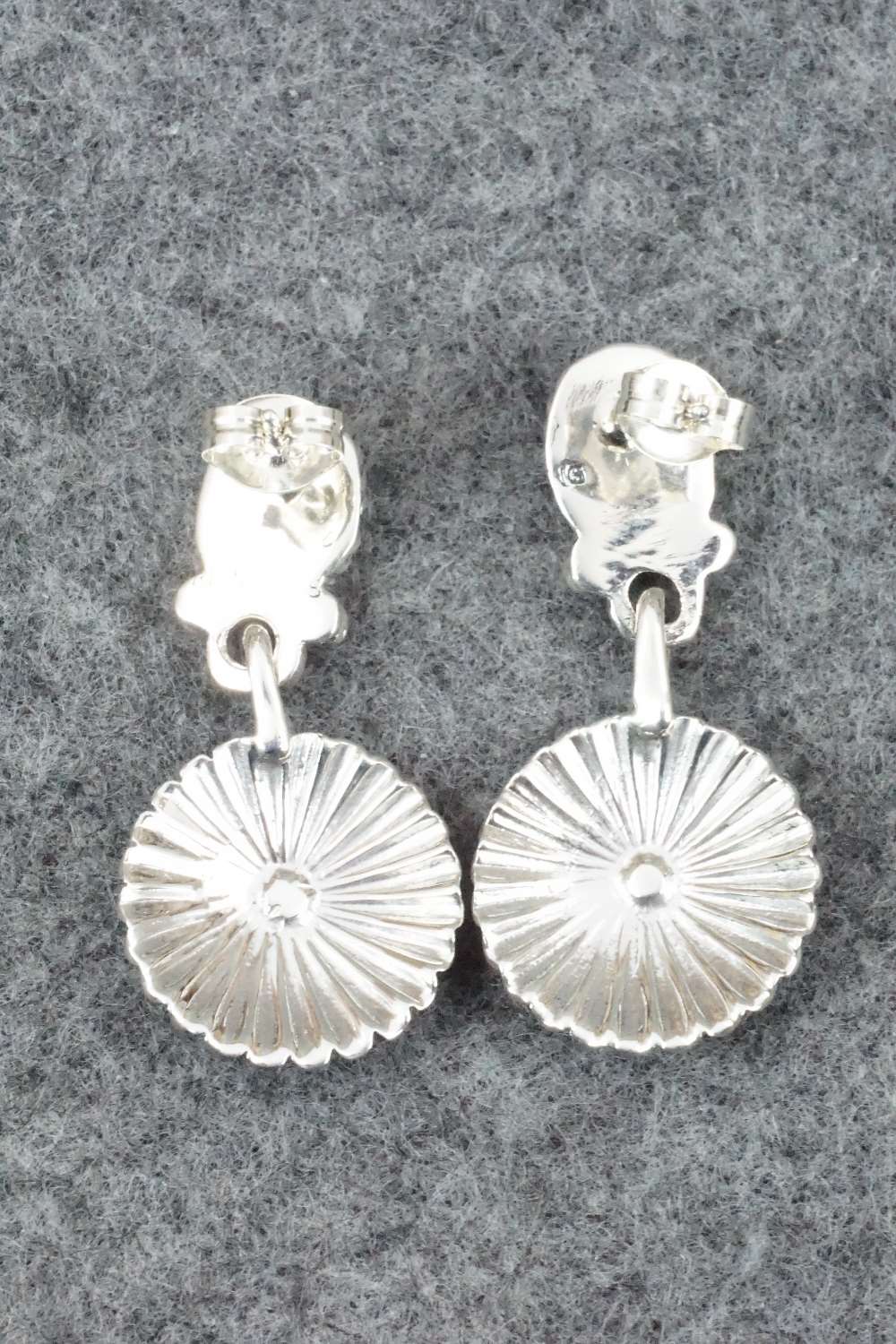 Coral & Sterling Silver Earrings - Adelarae Yazzie