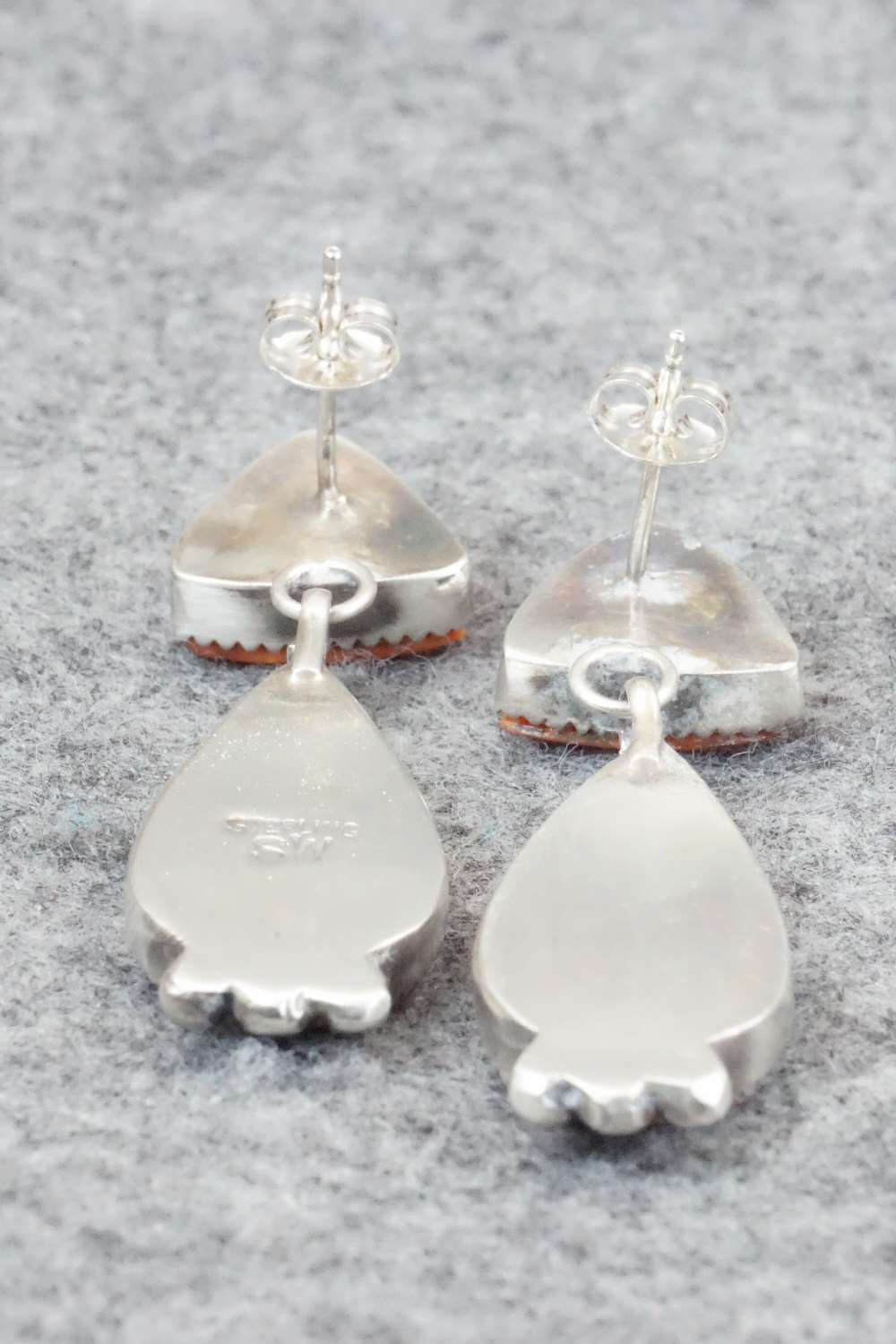 Spiny Oyster & Sterling Silver Earrings - Selina Warner