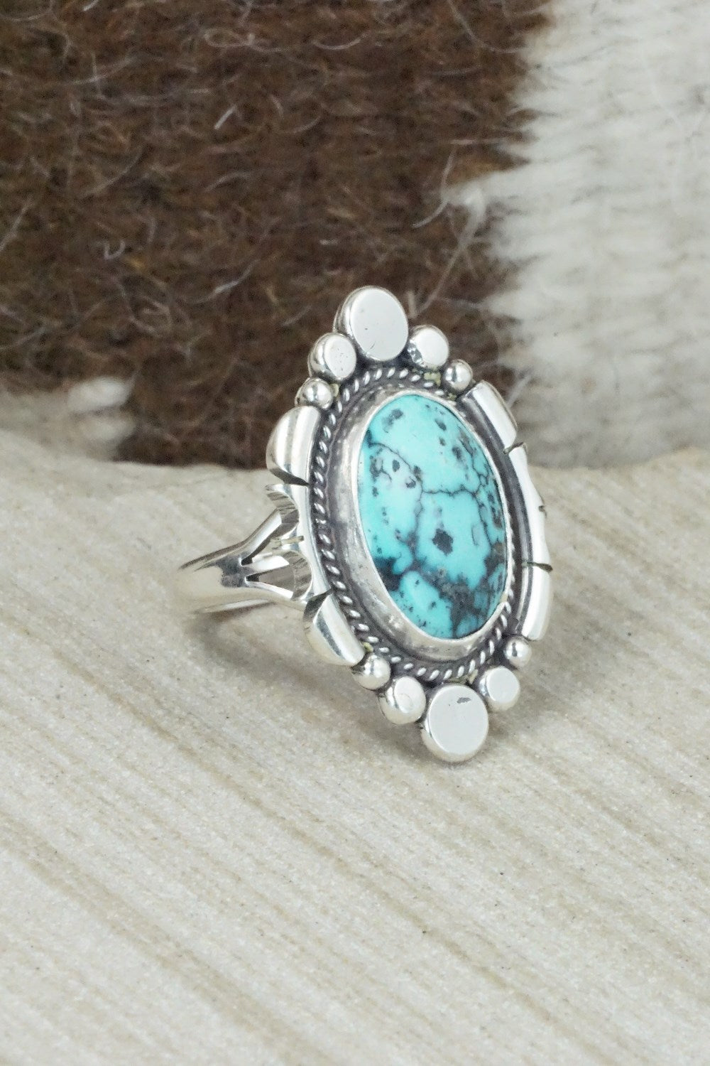 Turquoise & Sterling Silver Ring - Daniel Benally - Size 7