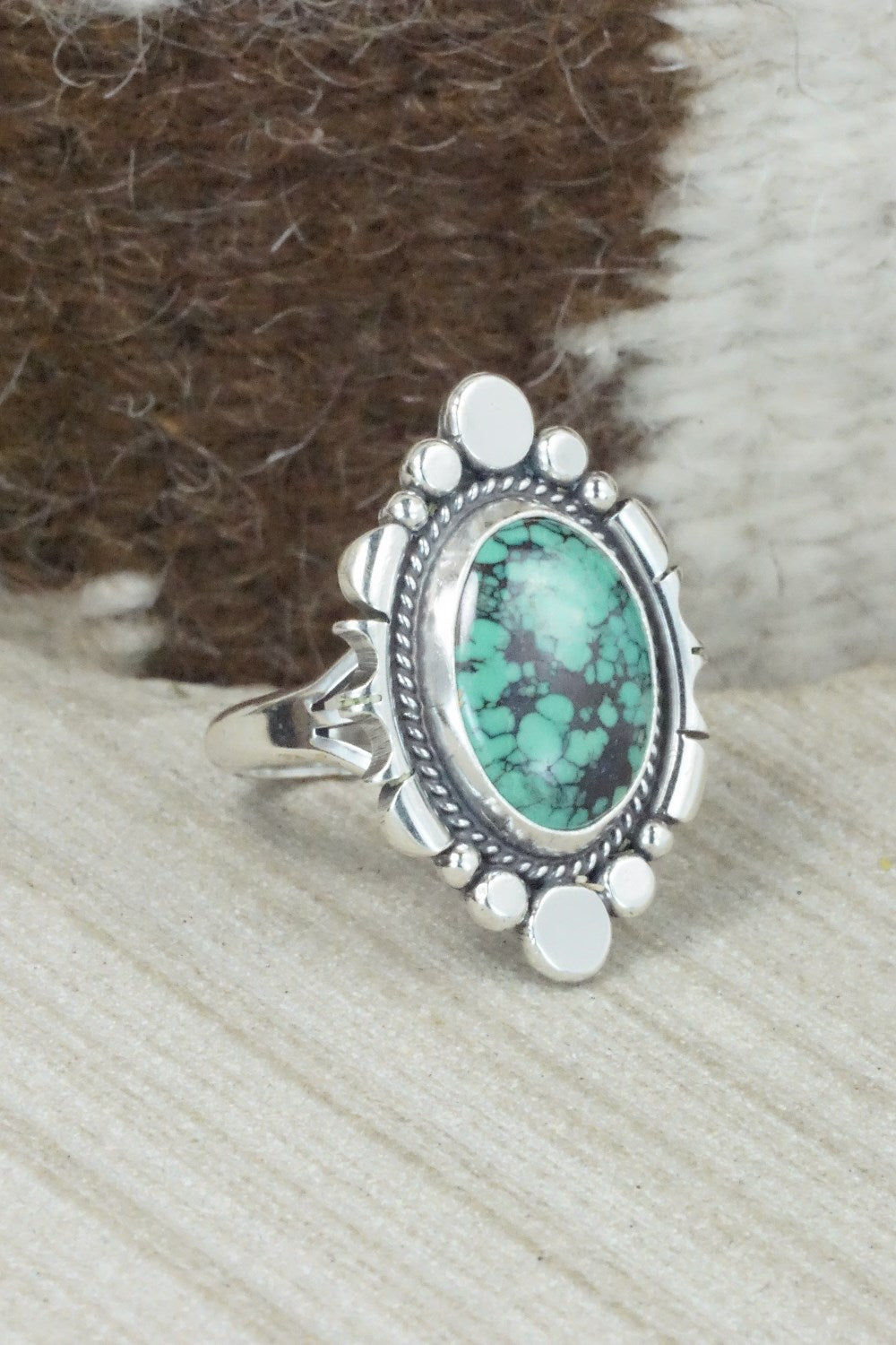Turquoise & Sterling Silver Ring - Daniel Benally - Size 9