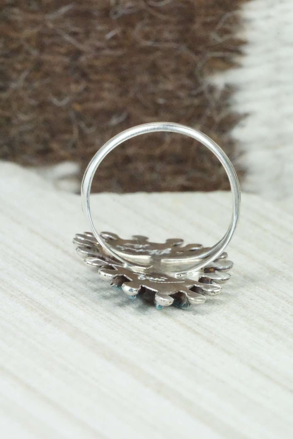 Turquoise & Sterling Silver Ring - Philander Gia - Size 8.25