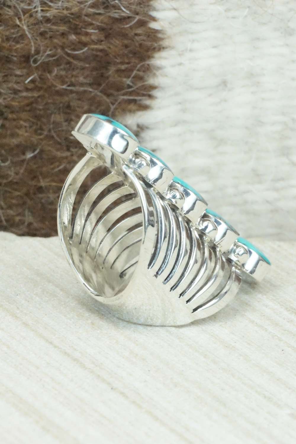 Turquoise & Sterling Silver Ring - Thomas Yazzie - Size 6