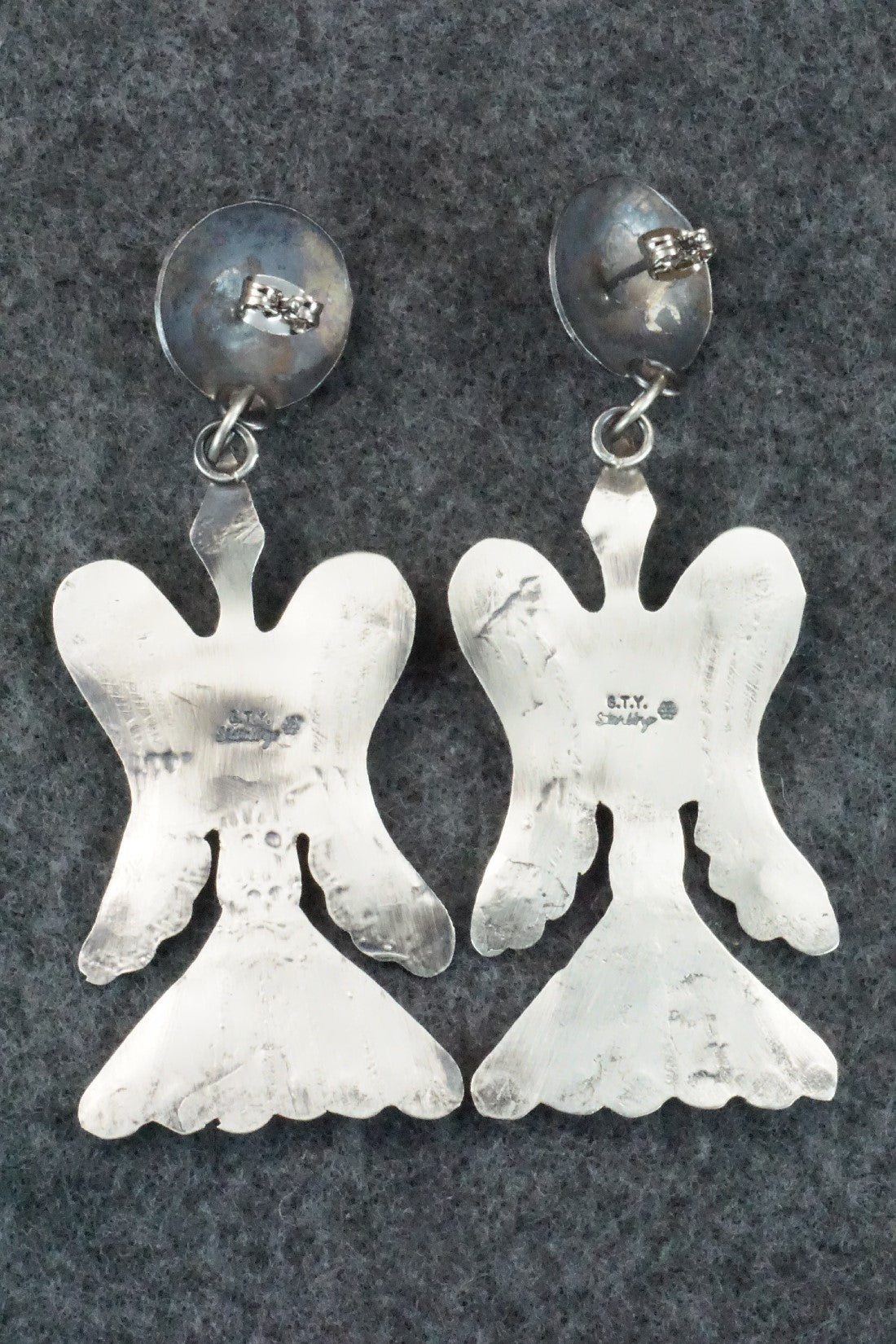 Spiny Oyster & Sterling Silver Earrings - Gabrielle Yazzie