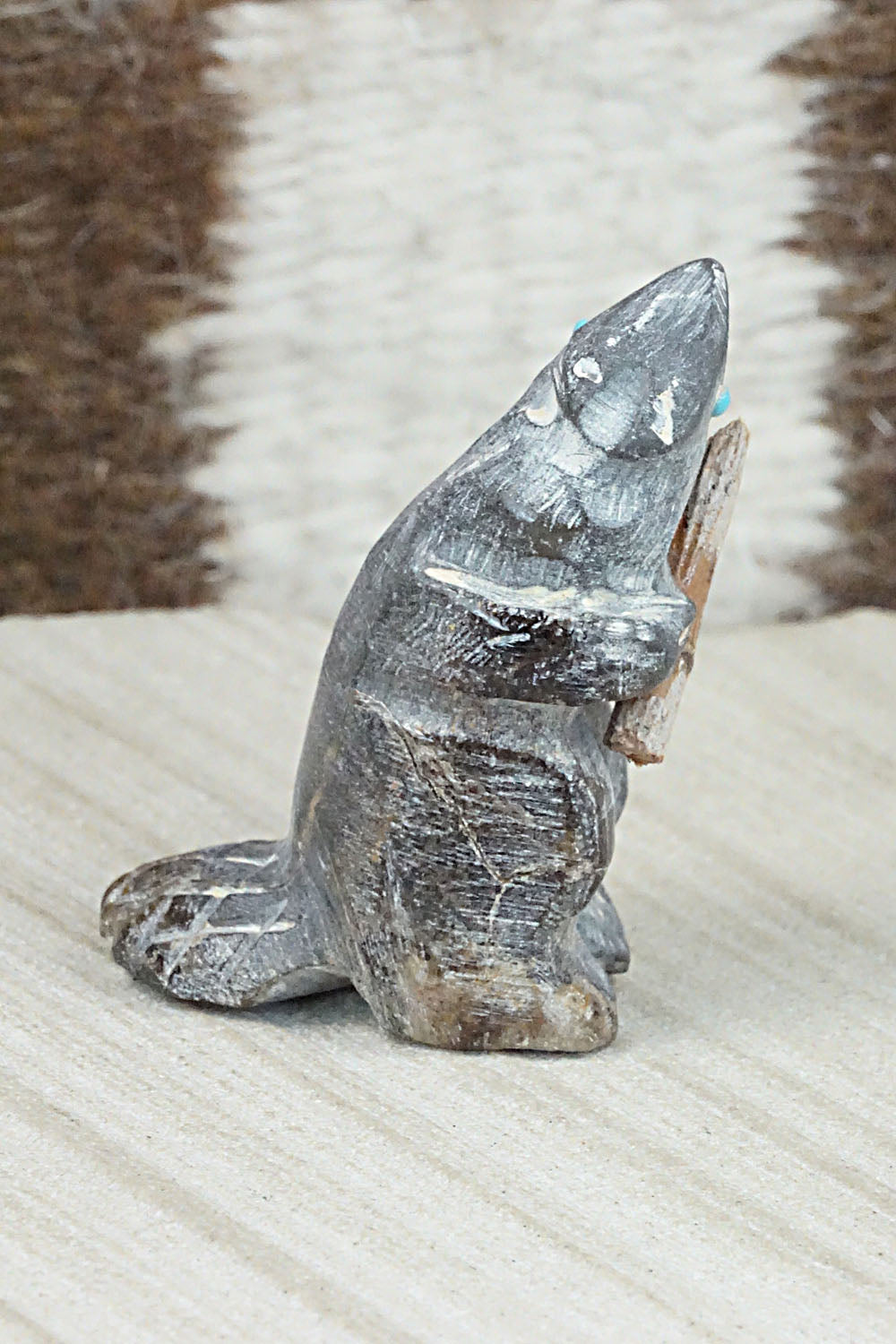 Beaver Zuni Fetish Carving - Jerrold Lahaleon