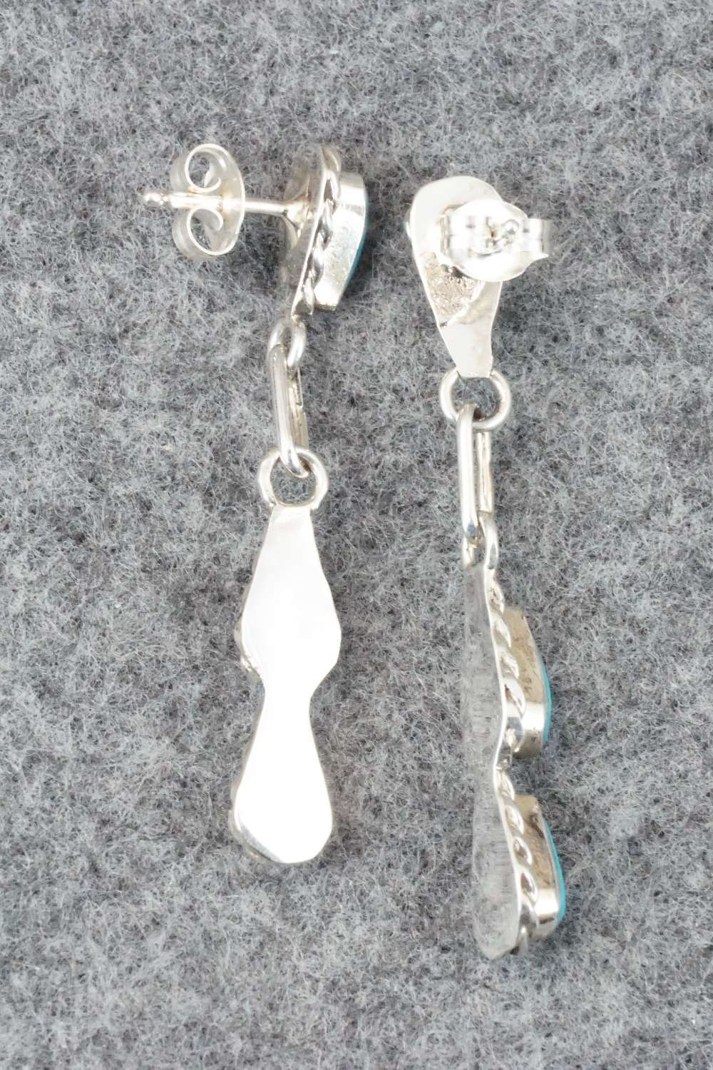 Turquoise & Sterling Silver Earrings - Zuni