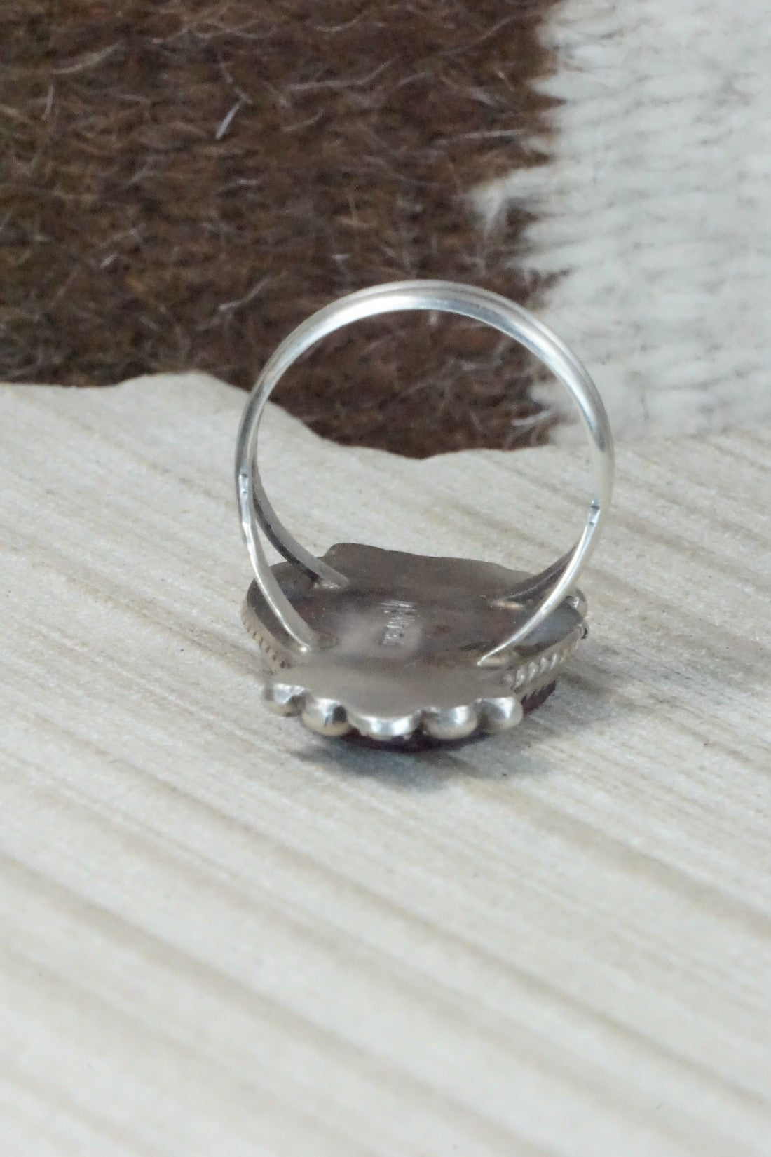 Spiny Oyster & Sterling Silver Ring - Selina Warner - Size 9
