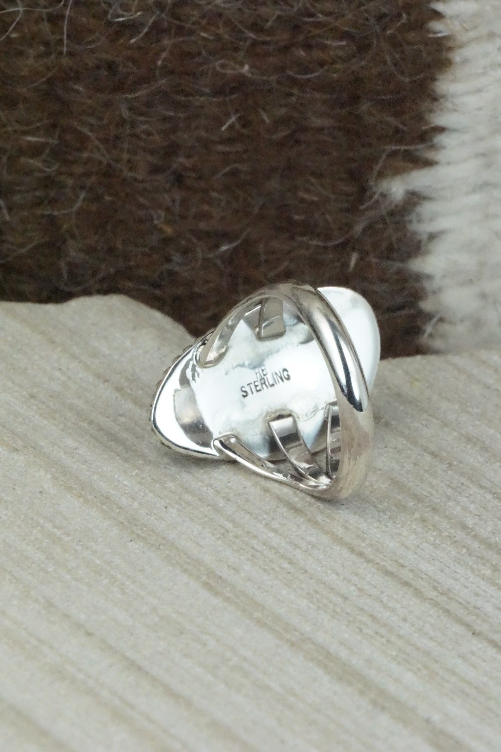 Turquoise & Sterling Silver Ring - Mark Barney - Size 7.75