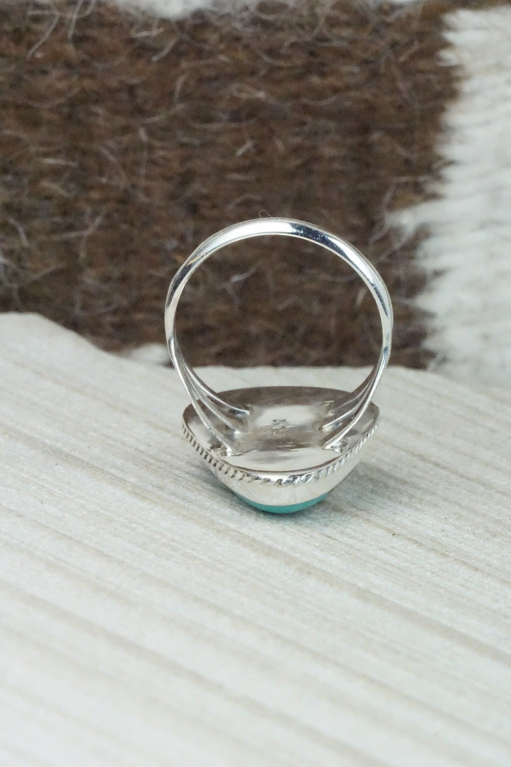 Turquoise & Sterling Silver Ring - Mark Barney - Size 9