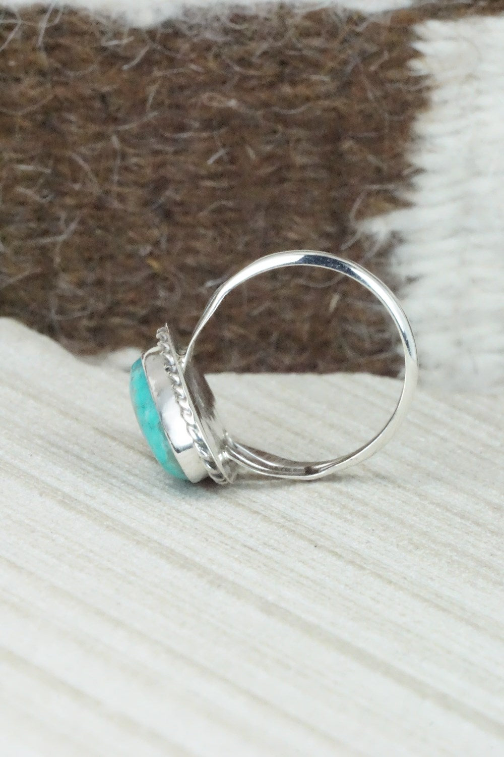 Turquoise & Sterling Silver Ring - Mark Barney - Size 9.75