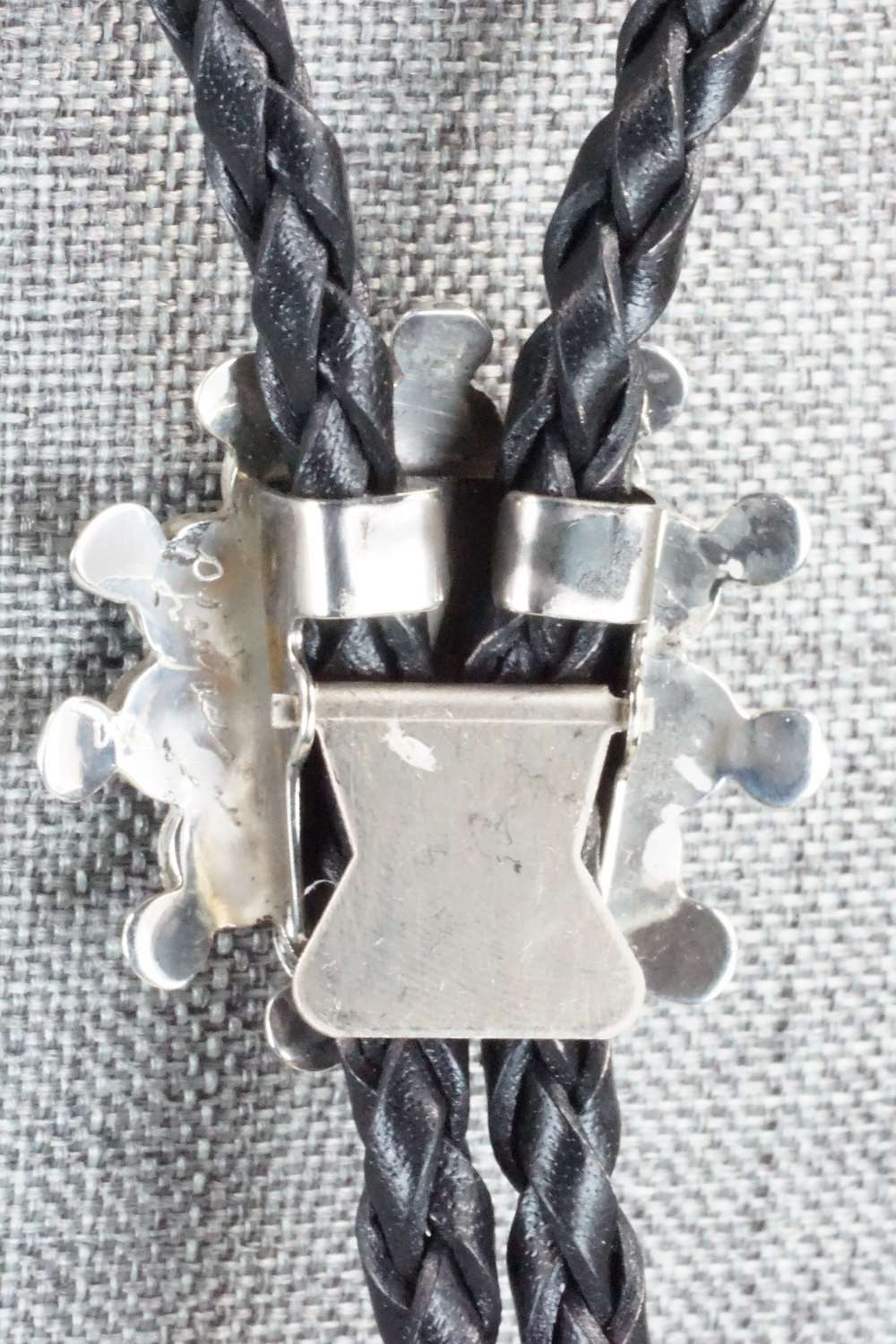 Mother of Pearl & Sterling Silver Inlay Bolo Tie - Pauline Lonjose
