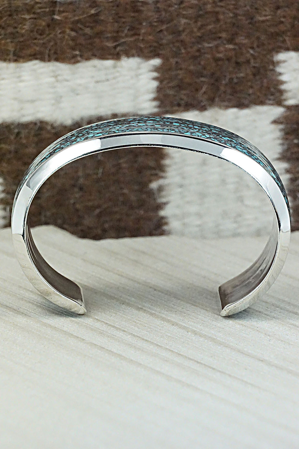 Turquoise & Sterling Silver Inlay Bracelet - Larry Loretto