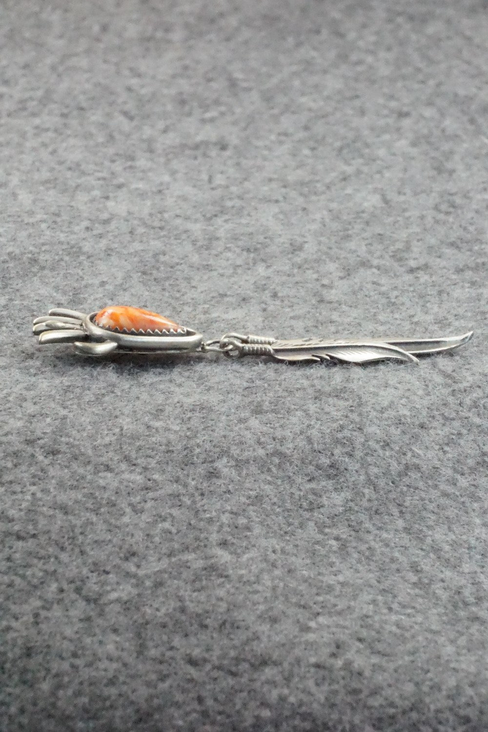Spiny Oyster and Sterling Silver Pendant - Genevieve Francisco
