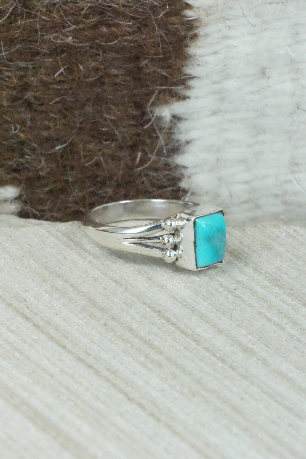 Turquoise & Sterling Silver Ring - Alice Rose Saunders - Size 6.75