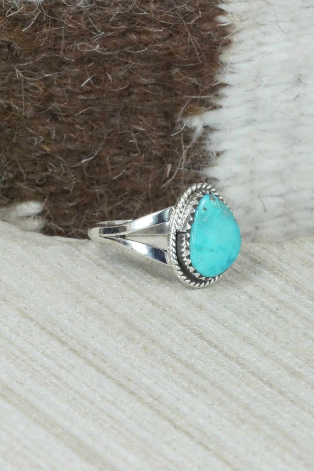 Turquoise & Sterling Silver Ring - Jamie Saunders - Size 6.5