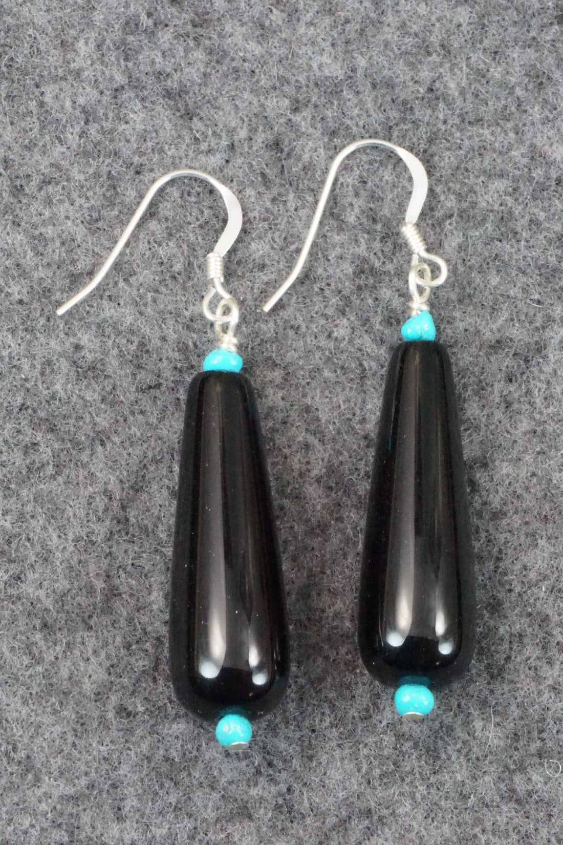 Onyx, Turquoise & Sterling Silver Earrings - Louise Joe