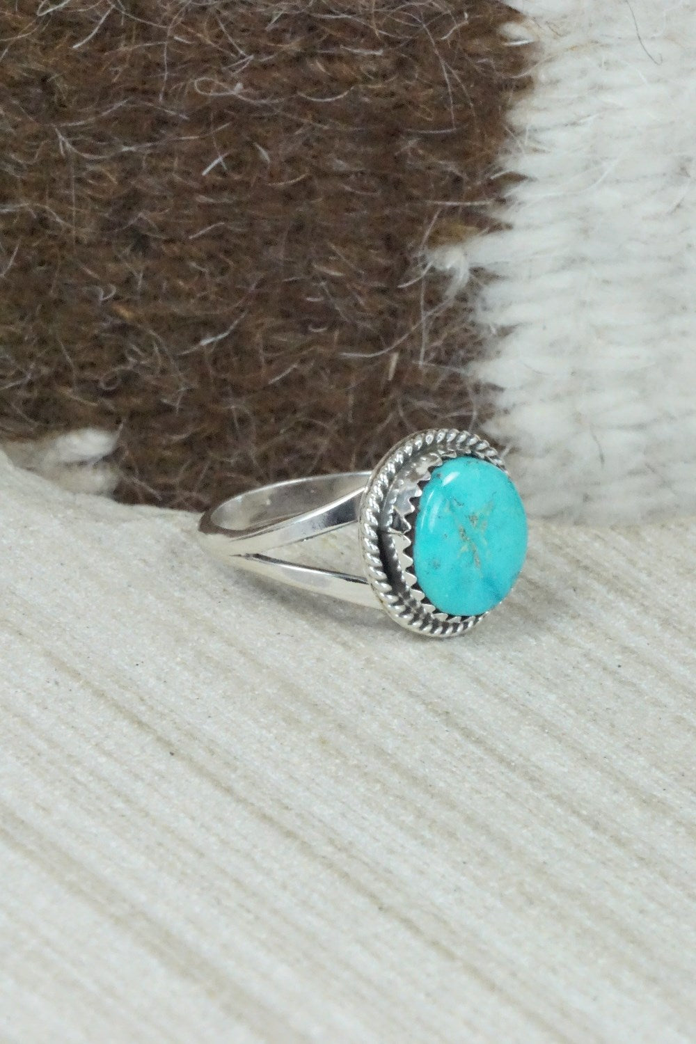 Turquoise & Sterling Silver Ring - Jamie Saunders - Size 7.25