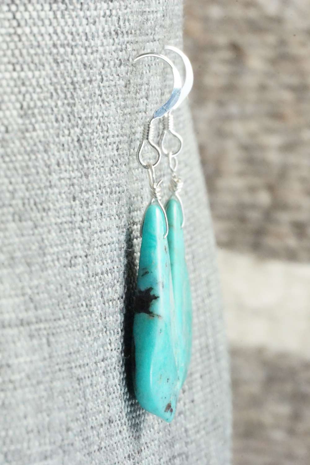 Turquoise & Sterling Silver Earrings - Navajo