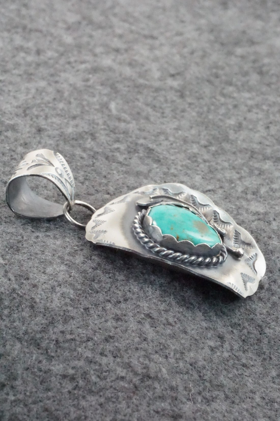 Turquoise & Sterling Silver Pendant - Tim Yazzie